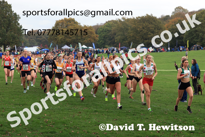 Senior Womens relay, 2025 Northern Cross Country Relays, Graves Park, Sheffield. Photo: David T. Hewitson/Sports for All Pics
